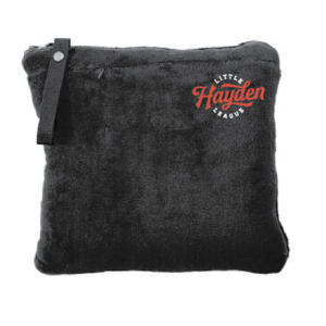 BP75 Embroidered Black Travel Blanket