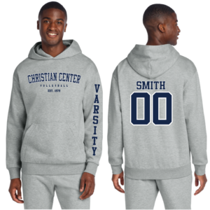 DT6150 Heavyweight Fleece Hoodie-Light Grey-VARSITY With NAME/NUMBER